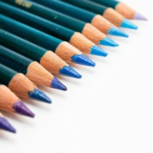green blue and red color pencils